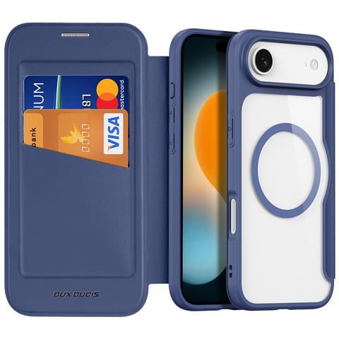 Cover con Tapa per iPhone Air - Pelle /PU, Blu, MagSafe - Foto 2
