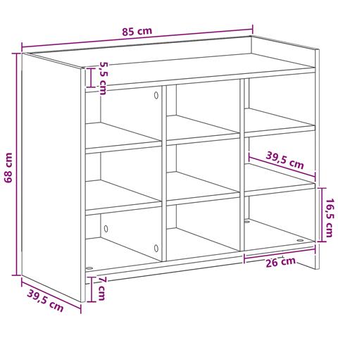 Mobile per scarpe Legno antico 85 x 39,5 x 70 cm - Foto 7