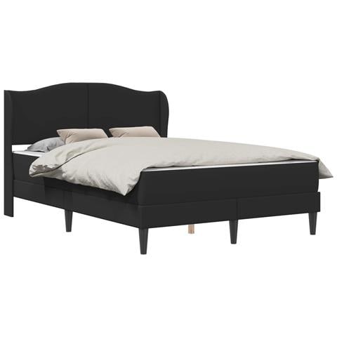 Struttura del letto con testiera Nero 140 x 190 cm Similpelle - Foto 1