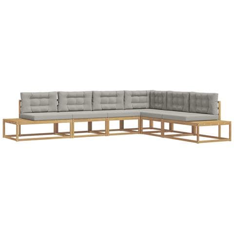 Set di divani da esterno Bianco 357 x 198,5 x 73 cm Poliestere - Foto 1