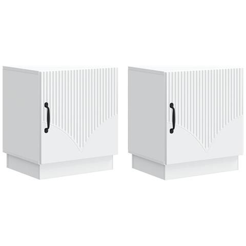 Comodino 2 pcs Bianco 43 x 34,5 x 47 cm Legno ingegnerizzato - Foto 1