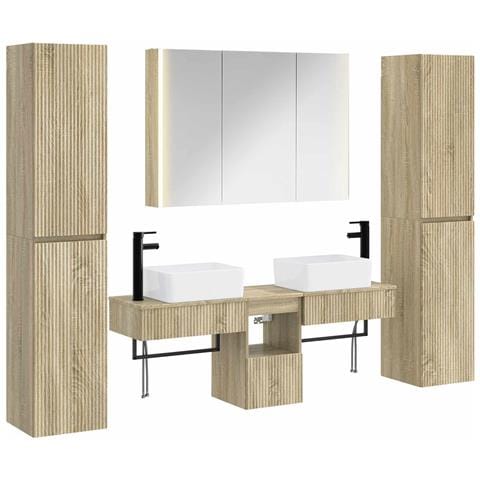 Set di mobili per il bagno 6 pcs Rovere Sonoma - Foto 1