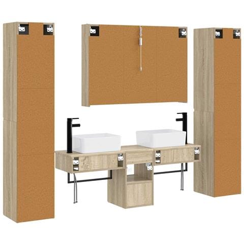 Set di mobili per il bagno 6 pcs Rovere Sonoma - Foto 9