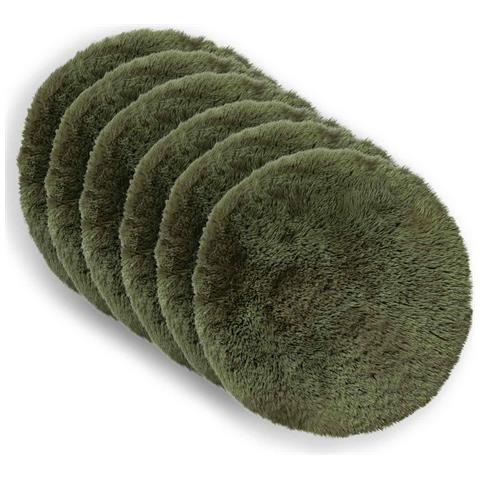Cuscino con cuscino HEERLEN 6 pz Verde Fleece PV - Foto 1