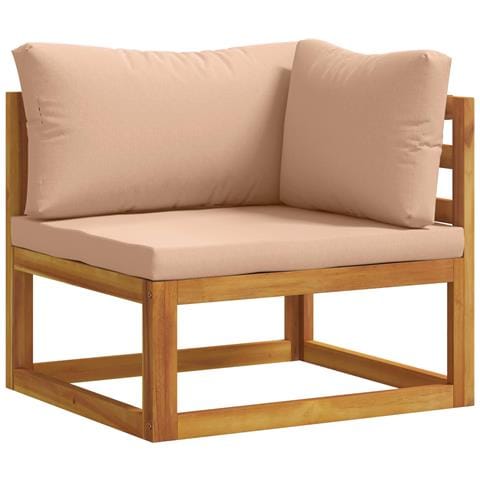 Set di divani 5 pz Naturale Legno di Acacia Massello - Foto 7