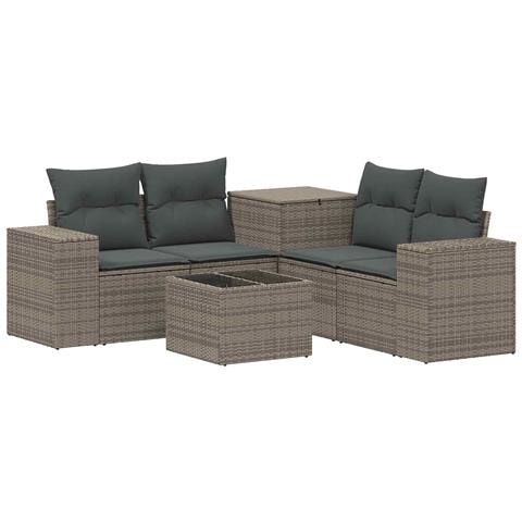 Set di divani 6 pz Grigio e Grigio Scuro - Foto 1