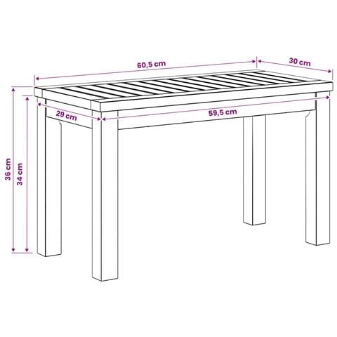 Tavolino da salotto Bianco 60,5 x 30 x 36 cm - Foto 9