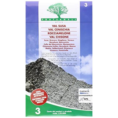 Carta n. 3. Val Susa, val Cenischia, Rocciamelone, val Chisone. Carta dei sentieri e stradale 1:25.000 - Foto 1