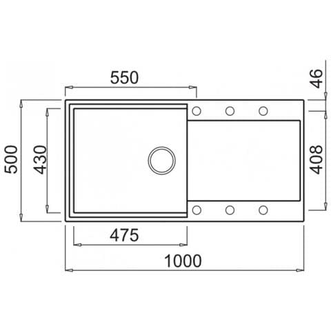 Lavello Easy 480 Granitek 100x50 cm 1 vasca con gocciolatoio Colore Grigio Cemento 48 - Foto 2