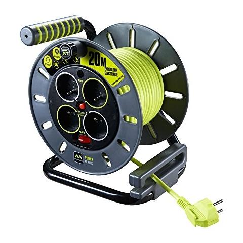 Omf20164sl-px Avvolgicavo Elettrico 4 prese, 3000 w, 230 v, Nero / verde, 20 m - Foto 1
