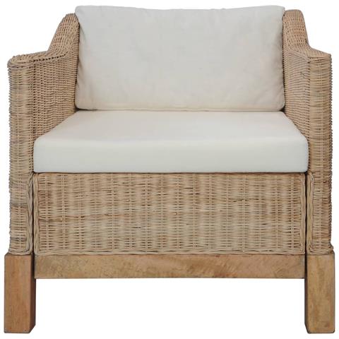 Poltrona con Cuscini in Rattan Naturale - Foto 2