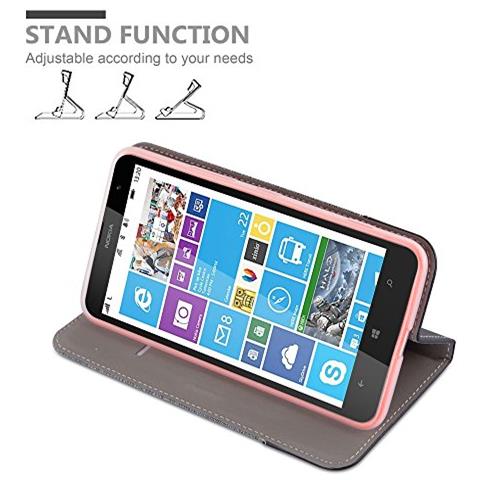 Cadorabo Custodia Compatibile Con Nokia Lumia 1320 In Grigio Nero - Coperchio Protettiva Con Chiusura Magnetica, Funzione Stand E Tasca Per Le Carte - Foto 2