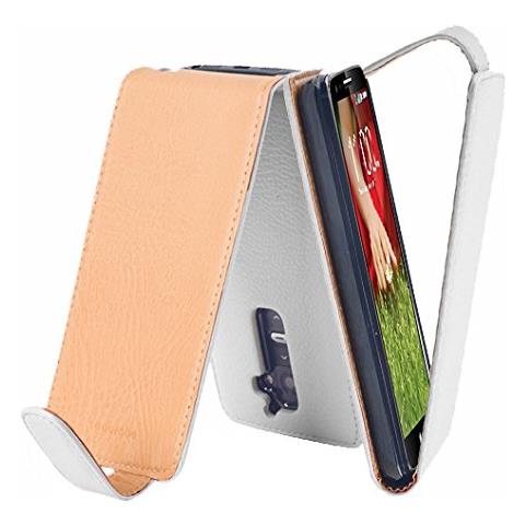 Custodia Compatibile Con Lg G2 In Magnesio Bianco - Coperchio Protettivo In Design Flip Realizzato In Similpelle Testurizzata - Foto 1