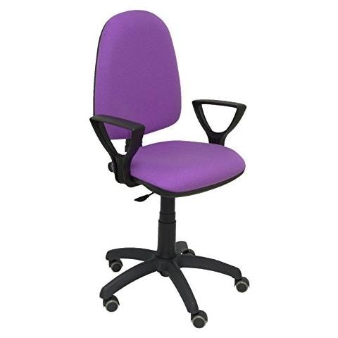 Modello 04cp Sedia Da Ufficio Ergonomica Con Meccanismo Di Contatto Permanente, Regolabile In Altezza E Ruote Parquet Sedile E Schienale Imbottiti In Tessuto Bali Colore Lilla (braccioli Fissi Inclusi)  - Foto 1