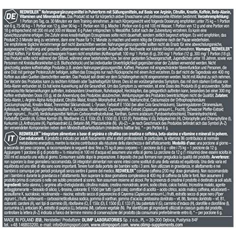 Olimp Sport Nutrition Redweiler 480g Red Punch - Foto 3