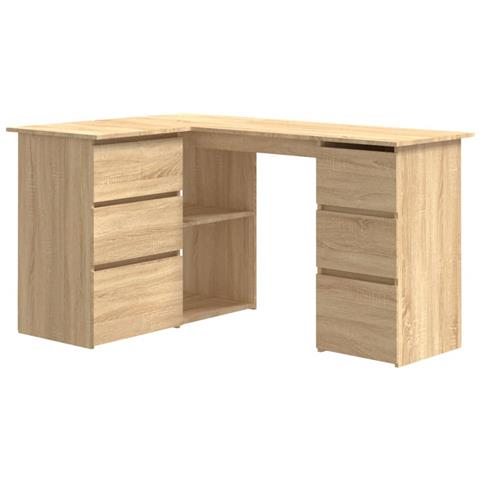 Scrivania Angolo Rovere Sonoma 145x100x76 cm Legno Multistrato - Foto 1