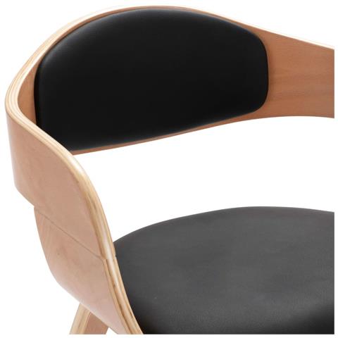 Sedie Da Pranzo 6 Pz In Legno Piegato E Similpelle - Foto 2