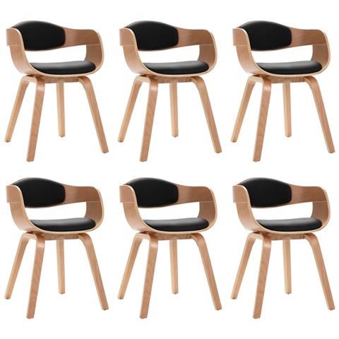 Sedie Da Pranzo 6 Pz In Legno Piegato E Similpelle - Foto 1