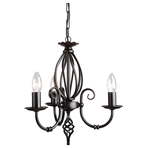 Lampadario 3 luci Artisan Colore: Nero - Foto 1