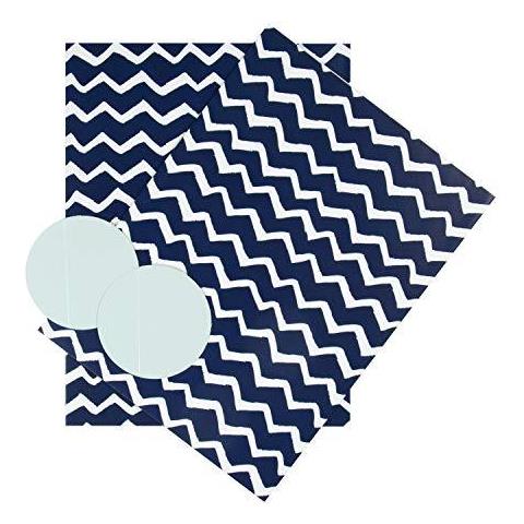 Ogni Occasione Carta Etichette Da - Blu E Bianco Zig-zag Design - 2 Fogli (compleanno Festa Del Pap Congratulazioni) - Foto 1