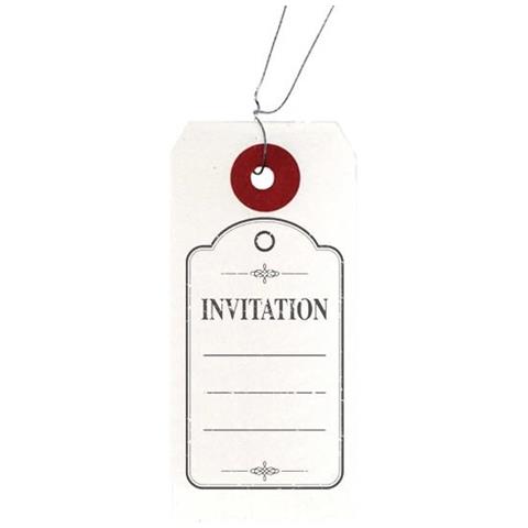 Etichette Bianche + Timbro Di Legno 'invitation' - Foto 1
