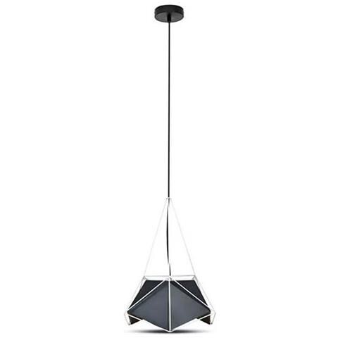 V-tac Vt-7401 Lampadario A Sospensione Con Portalampada E27 In Metallo Forma Prisma Colore Nero - Sku 3944 - Foto 1