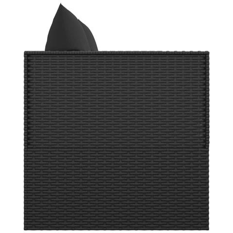 Lettino Prendisole da Esterno con Cuscini Nero in Polyrattan - Foto 2