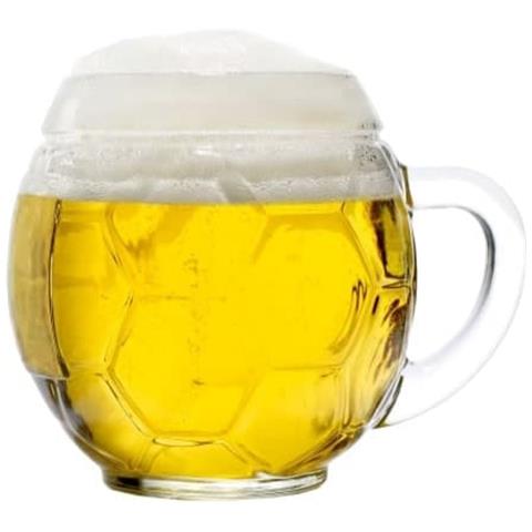 Bicchieri Birra, Boccali Birra, Calici Birra Set Di 6, A Forma Di Pallone Da Calcio - 0,3 Litri - Foto 1