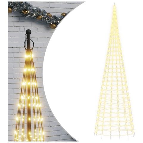 Luce Albero di Natale su Pennone 3000LED Bianco Caldo 800cm - Foto 1