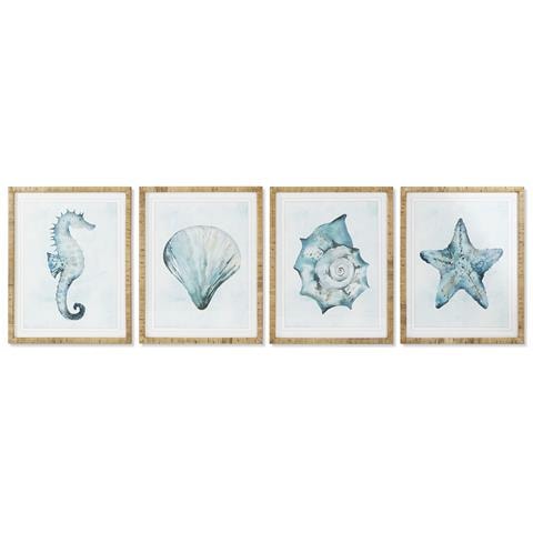 Quadro Home Esprit Mediterraneo Conchiglia 55 X 2,5 X 70 Cm (4 Unità) - Foto 1