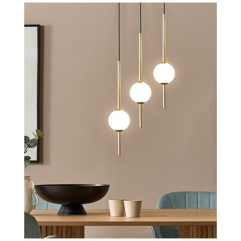 Lampadario A Led Shannon Metallo Oro - Foto 8