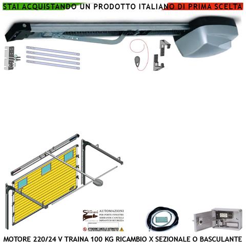 Kit Automatismo Autoreverse Per Porta Sezionale 100 Kg 220/24 V Kit Blindino Sblocco Di Emergenza Esterno Pulsante - Foto 1