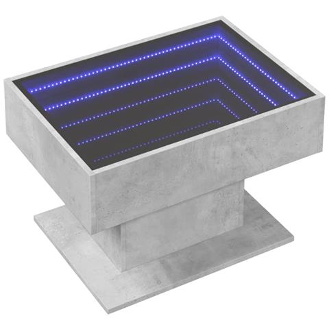 Tavolino Salotto Con Led Grigio Cemento 70x50x45 Cm Multistrato - Foto 3