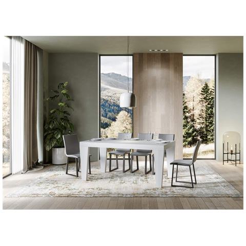 Tavolo Allungabile 90x160/264 Cm Spimbo Premium Bianco Frassino - Foto 4