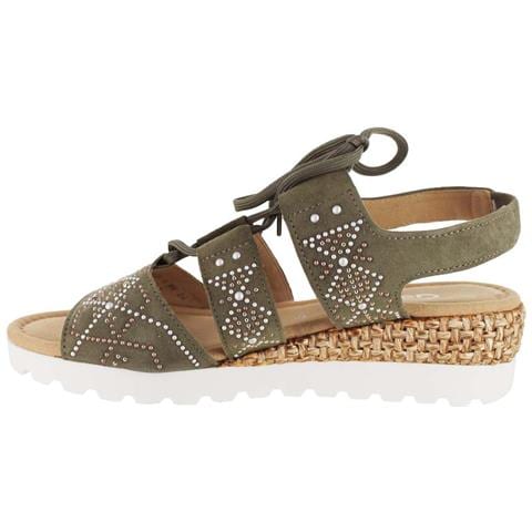 Sandali Da Donna In Pelle Verde Oliva 36 - Foto 3