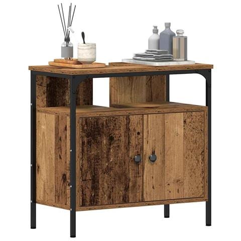 Mobile Lavabo Bagno Legno Antico 60x30x60 cm Legno Multistrato - Foto 2