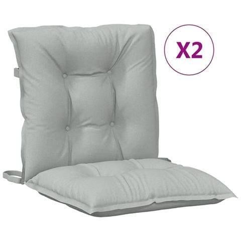 Cuscini Sedia Schiena Bassa 4 Pz Grigio Mélange 100x50x7 Cm - Foto 2