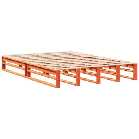 Letto Senza Materasso Marrone Cera 150x200 Cm In Legno Di Pino - Foto 3