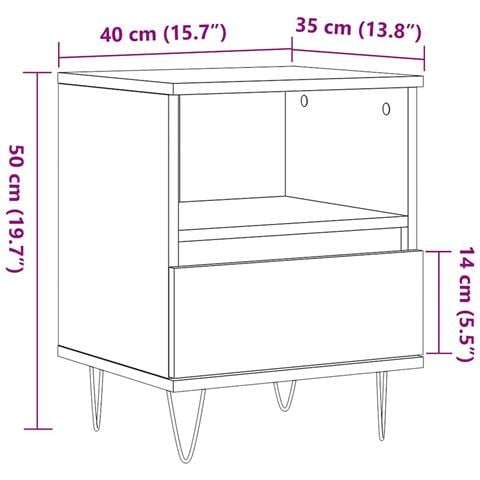 Comodino Rovere Artigianale 40x35x50 Cm In Legno Multistrato - Foto 2