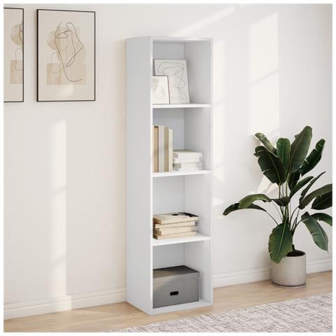 Libreria Bianca 40x30x152 Cm In Legno Multistrato - Foto 3