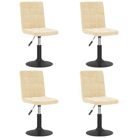 Sedie Da Pranzo Girevoli 4 Pz Crema In Velluto - Foto 2