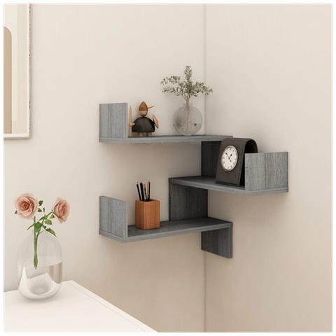 Scaffale Parete Angolo Grigio Sonoma 40x40x50cm Multistrato - Foto 8