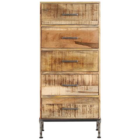 Cassettiera 45x35x106 Cm In Legno Massello Di Mango - Foto 1