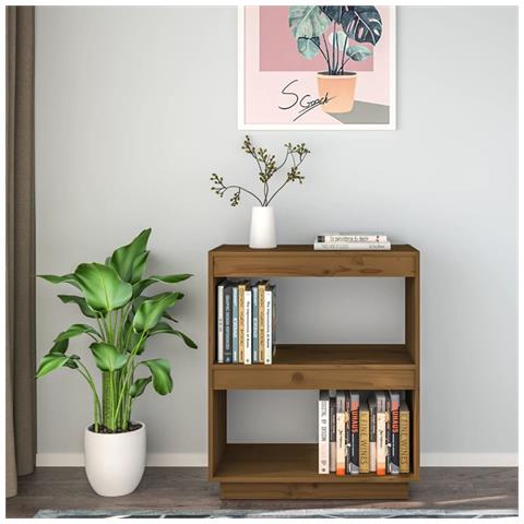 Lusso Casadino - Libreria Marrone Ambra 60x35x71 Cm In Legno Massello Di Pino - Foto 2