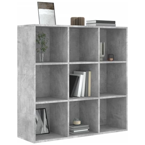 Libreria Grigio Cemento 98x29x97,5 Cm In Legno Multistrato - Foto 2