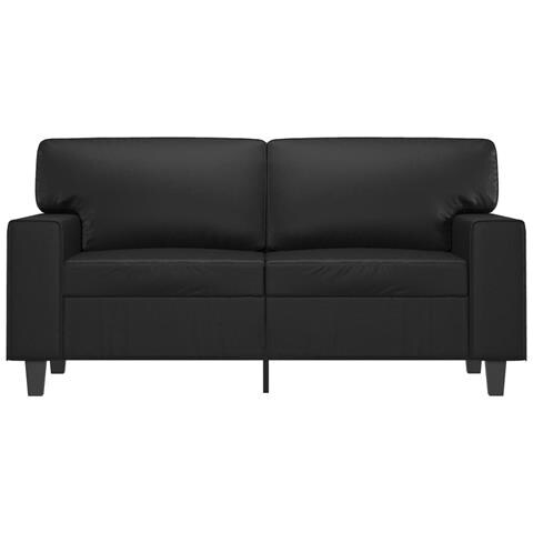 Lusso Casadino -  Divano A 2 Posti Nero 120 Cm In Similpelle - Foto 2