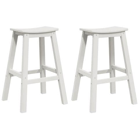 Sgabelli Bar 2 pz Bianco HDPE - Foto 1