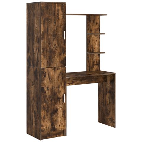 Scrivania con spazio di archiviazione rovere affumicato legno ingegnerizzato - Foto 1