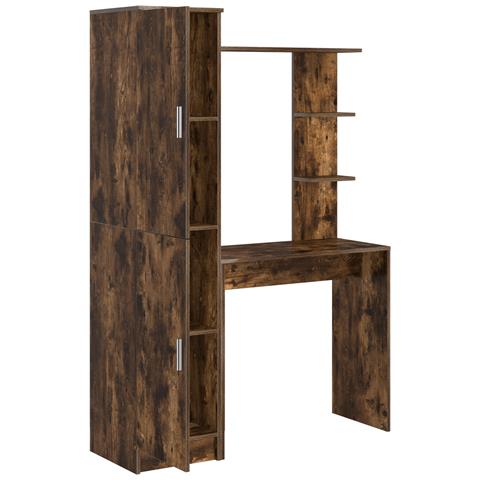 Scrivania con spazio di archiviazione rovere affumicato legno ingegnerizzato - Foto 6