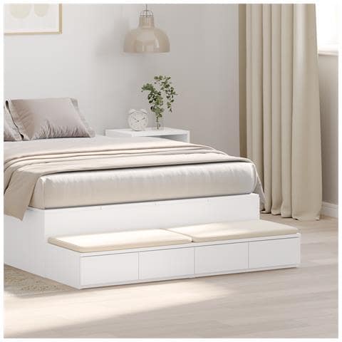Cassetti per Letto Bianco 120x36,5x16,5 cm Legno Ingegnerizzato - Foto 2